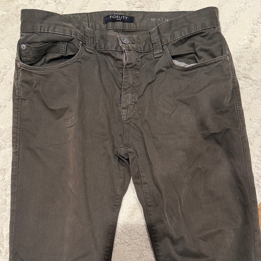 Fidelity Dark Olive pants size 34 men